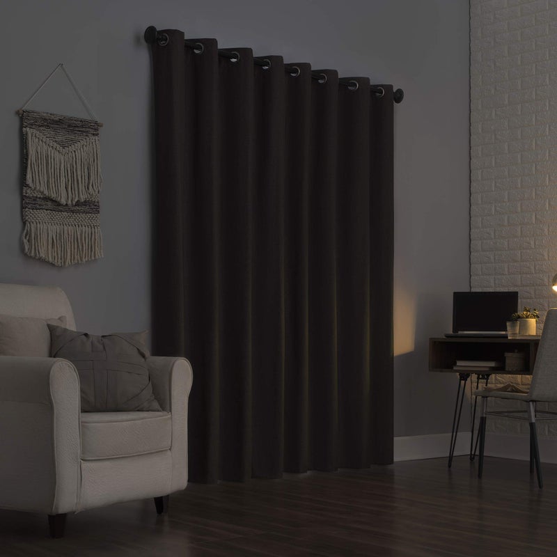 Sun Zero Columbia 2-Pack Thermal Energy Saving 100% Blackout Grommet Curtain Panel Pair, 50" x 95", Walnut Brown - Image 2